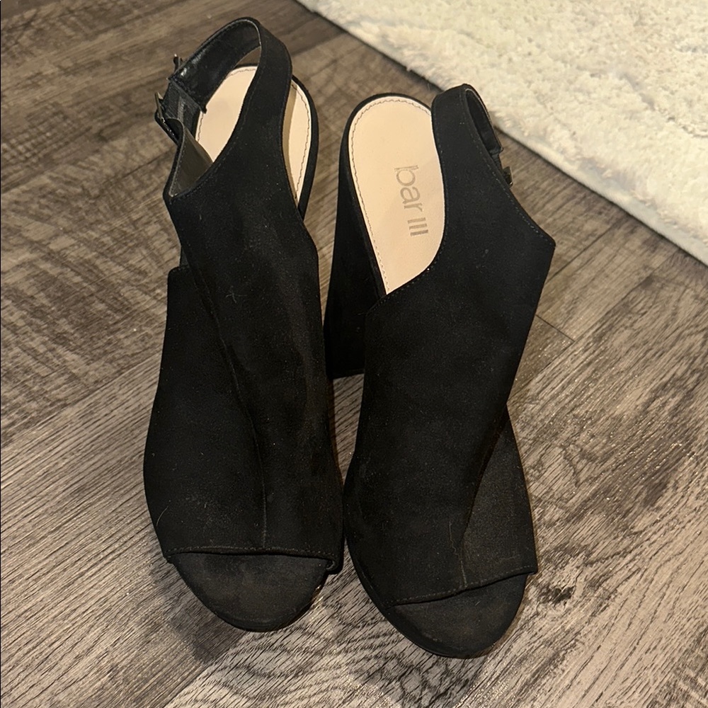 Bar III Women's Black Open-Toe Heels